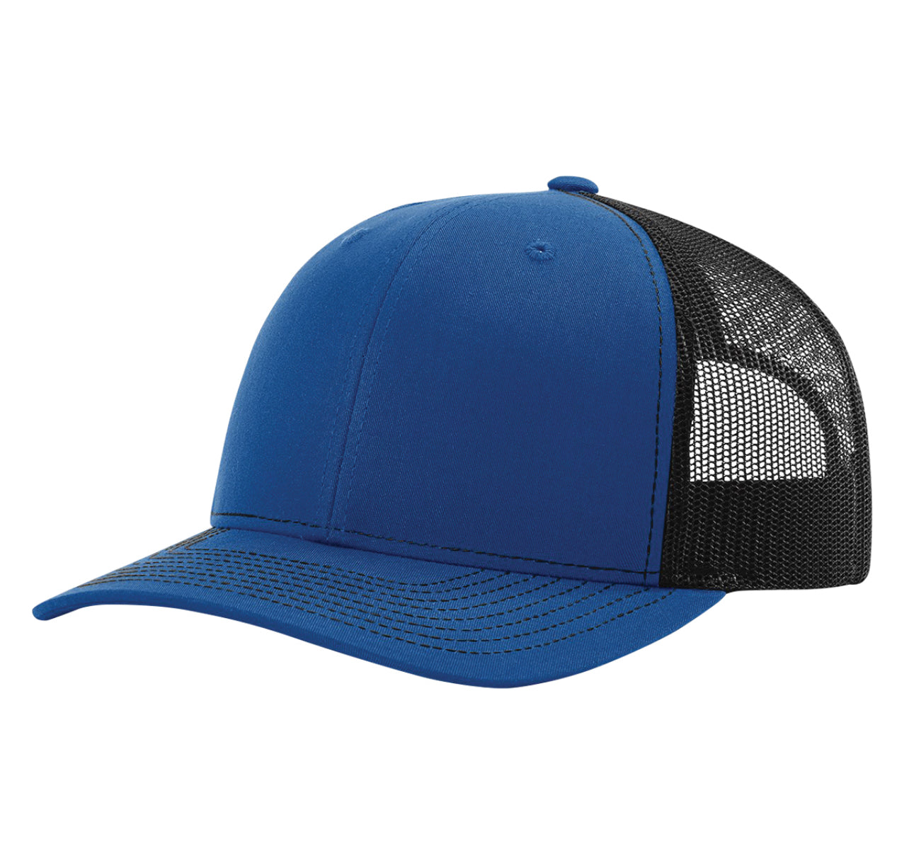 Custom Leather Patch Hat - Navy Blue/White